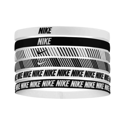 Nike Flex Classic Headbands 6pk Printed - White/Black