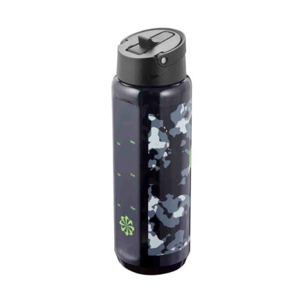 Nike TR Renew Recharge Straw Water Bottle - 24oz - Graphic Black/Ghost Green