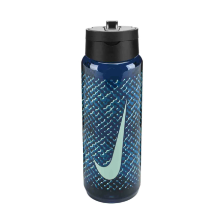 Nike TR Renew Recharge Straw Water Bottle - 24oz - Graphic Blue Void/Black/Green/Mint