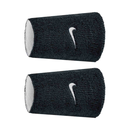 Nike Swoosh Reversible Double Wristbands - Black/White