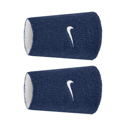 Nike Swoosh Reversible Double Wristbands - Col Navy/White 