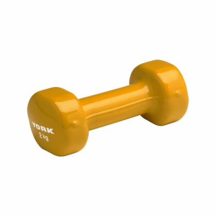 York Vinyl Dipped Dumbbell - 2kg - Yellow