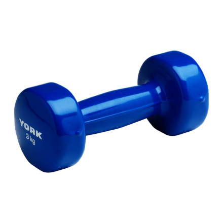 York Vinyl Dipped Dumbbell - 3kg - Blue