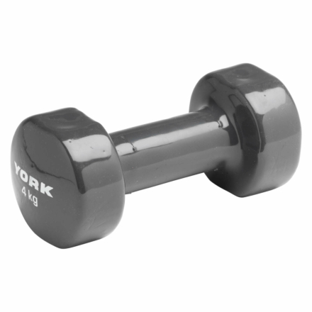 York Vinyl Dipped Dumbbell - 4kg - Grey
