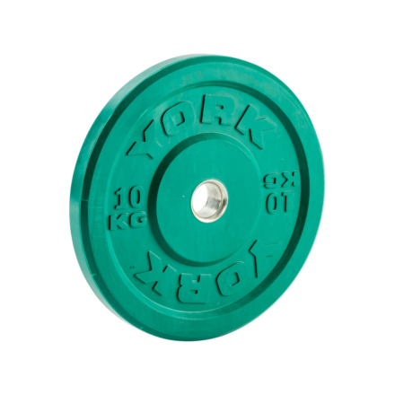 York 10kg Bumper Plate Green