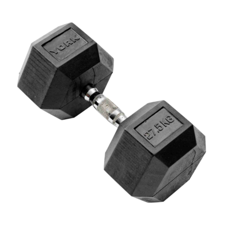 York Hexagonal Rubber Dumbbell - 27.5kg
