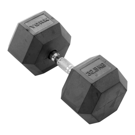 York Hexagonal Rubber Dumbbell - 32.5kg