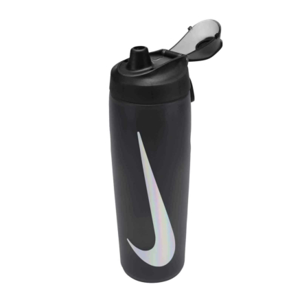 Nike Refuel Water Bottle Locking Lid - 24oz - Anthracite/Black/Iridescent Silver