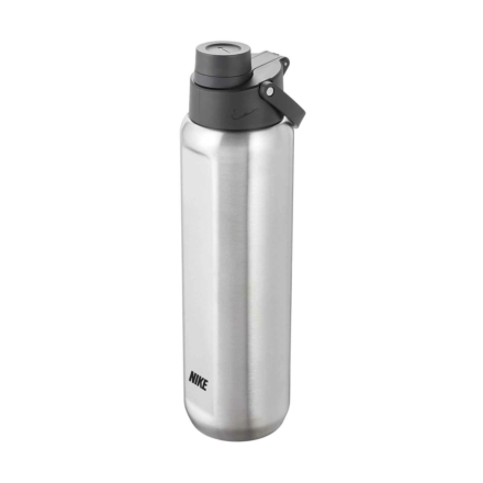 Nike Stainless Steel Recharge Chug Water Bottle - 24oz - Brushed Stainless Steel/Black